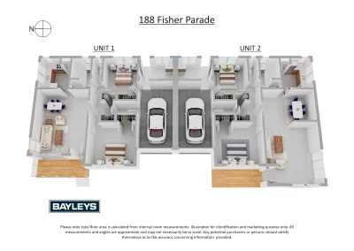 Realistic 3D floor plan with furniture and textures to visualize a property layout for EU buyers.