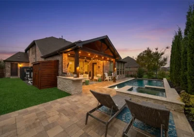 Professional day-to-dusk real estate photo editing service for USA luxury pool property.