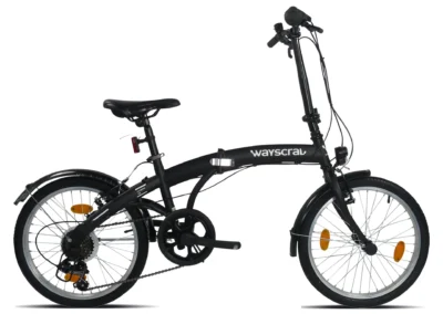 Expert image masking for a black folding bike, featuring precise cutout and complex frame parts.