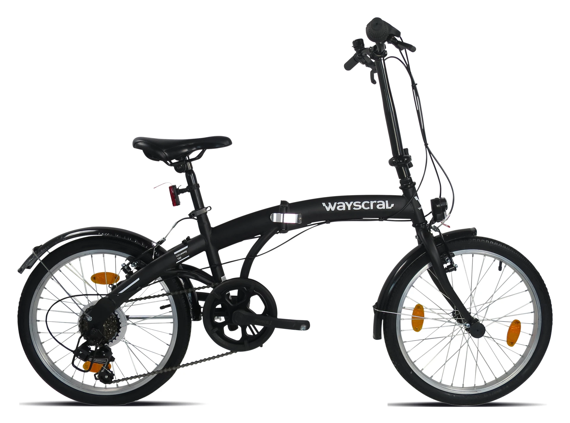 Expert image masking service for a black folding bike, featuring precise cutout of spokes and complex frame parts.