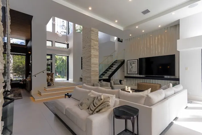 Raw Interior Example Dark, unedited raw photograph of a bedroom interior before HDR processing.