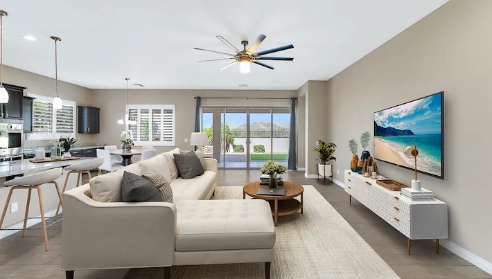 Scandinavian virtual staging in empty living room